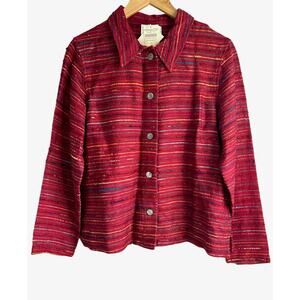 Coldwater Creek‎ Women’s Small Silk Blend Vintage Striped Jacket NEW